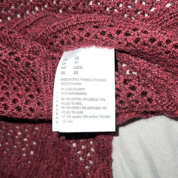 XS AEO Maroon Knit Sweater - Picture 7 of 9